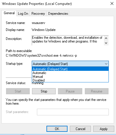 enable windows 7 update service